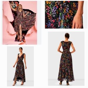 eShakti Floral Print Georgette Wrap‎ Dress